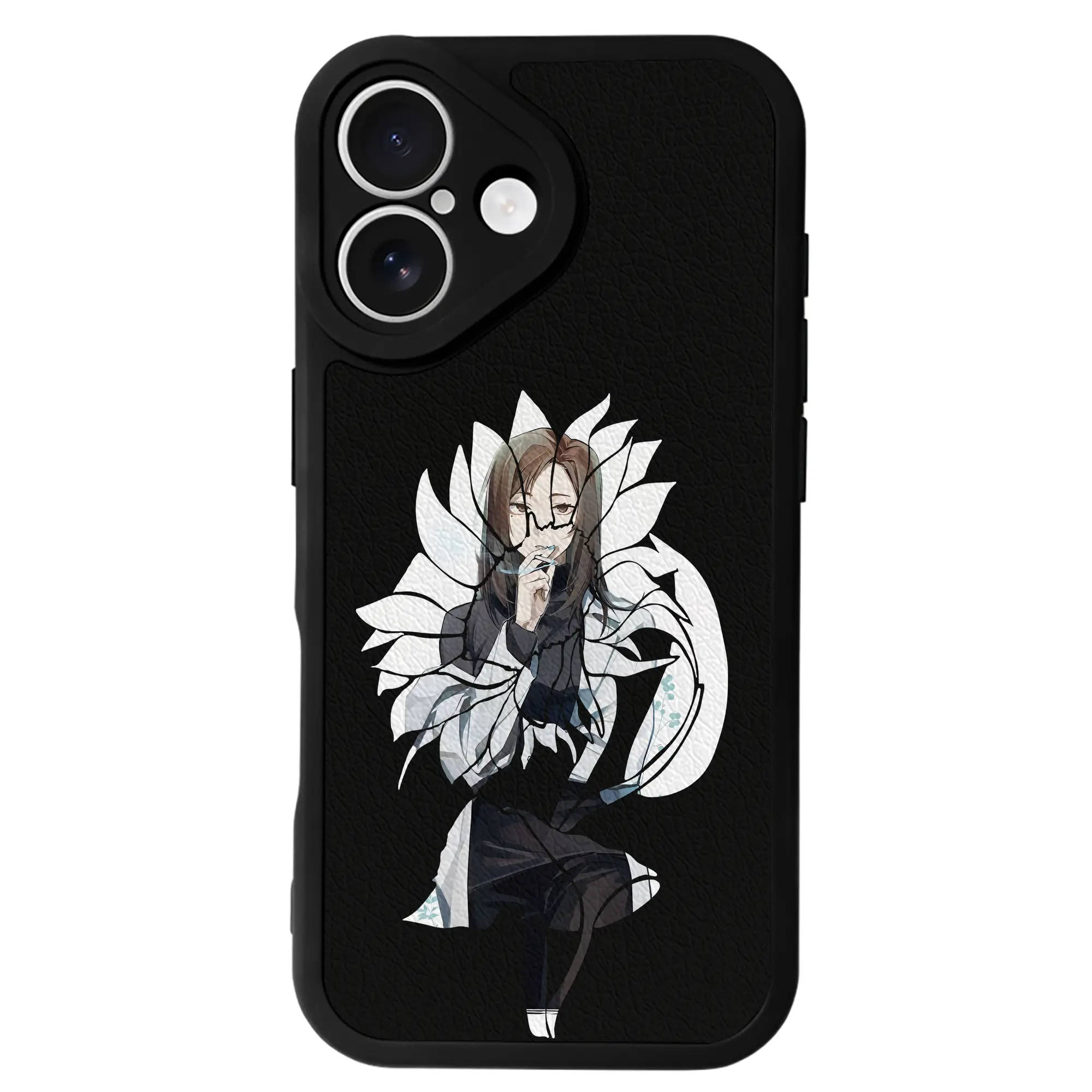 呪術廻戦 グッズ,家入 硝子 - IPhone 16シリーズ対応 ・ シリコンスマホケース ・ レザー調 ・ 高精度フィット ・ 耐衝撃 ・ ワイヤレス充電対応 ・ 精密カット